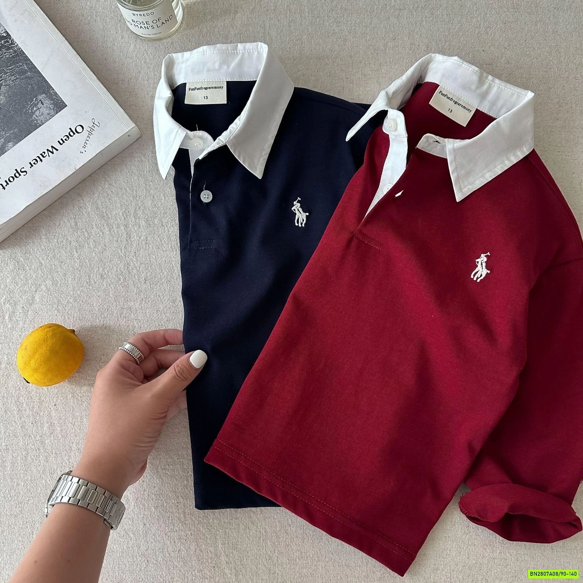 POLO DÀI TAY CỔ PHỐI MÀU MMGGBABY