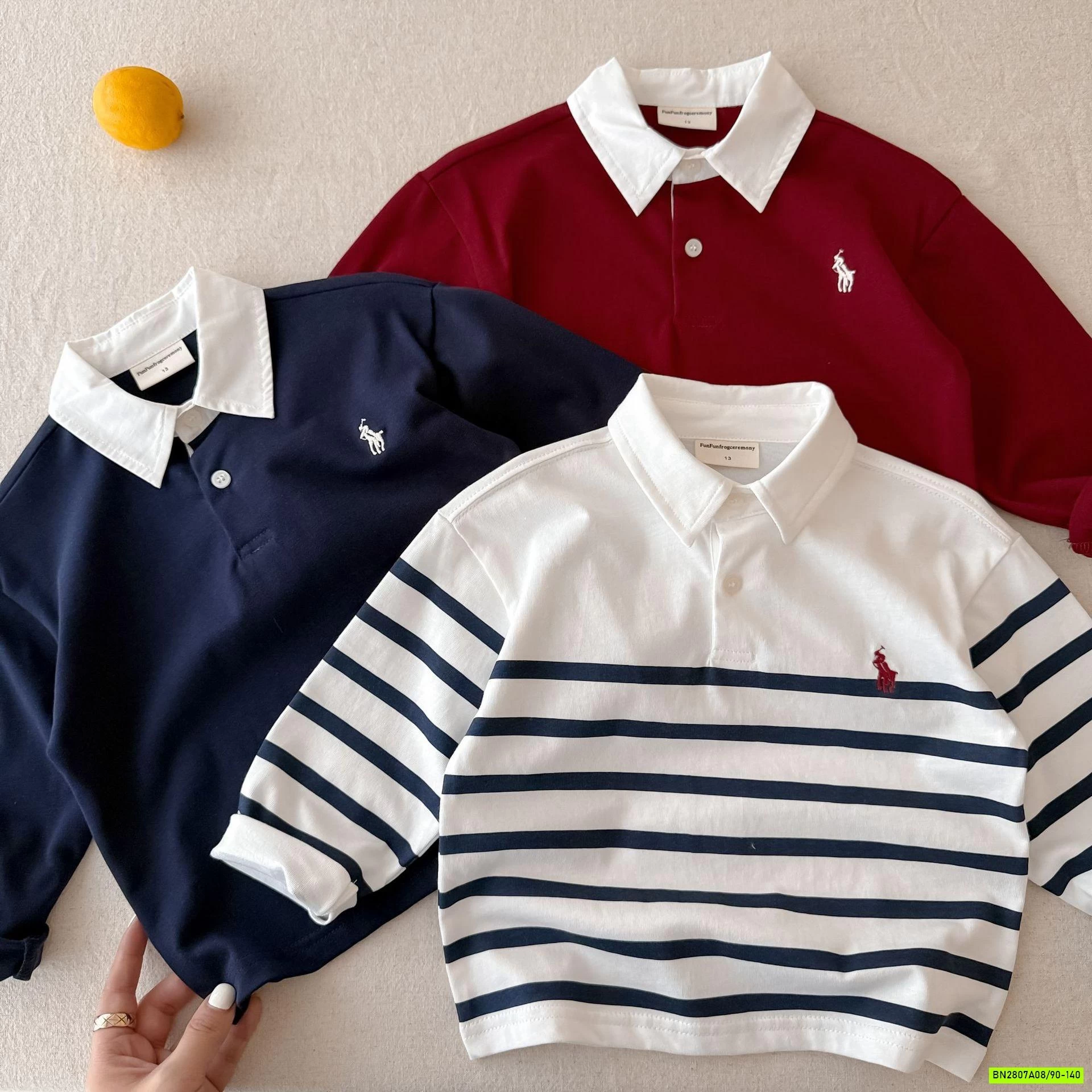 POLO DÀI TAY CỔ PHỐI MÀU MMGGBABY