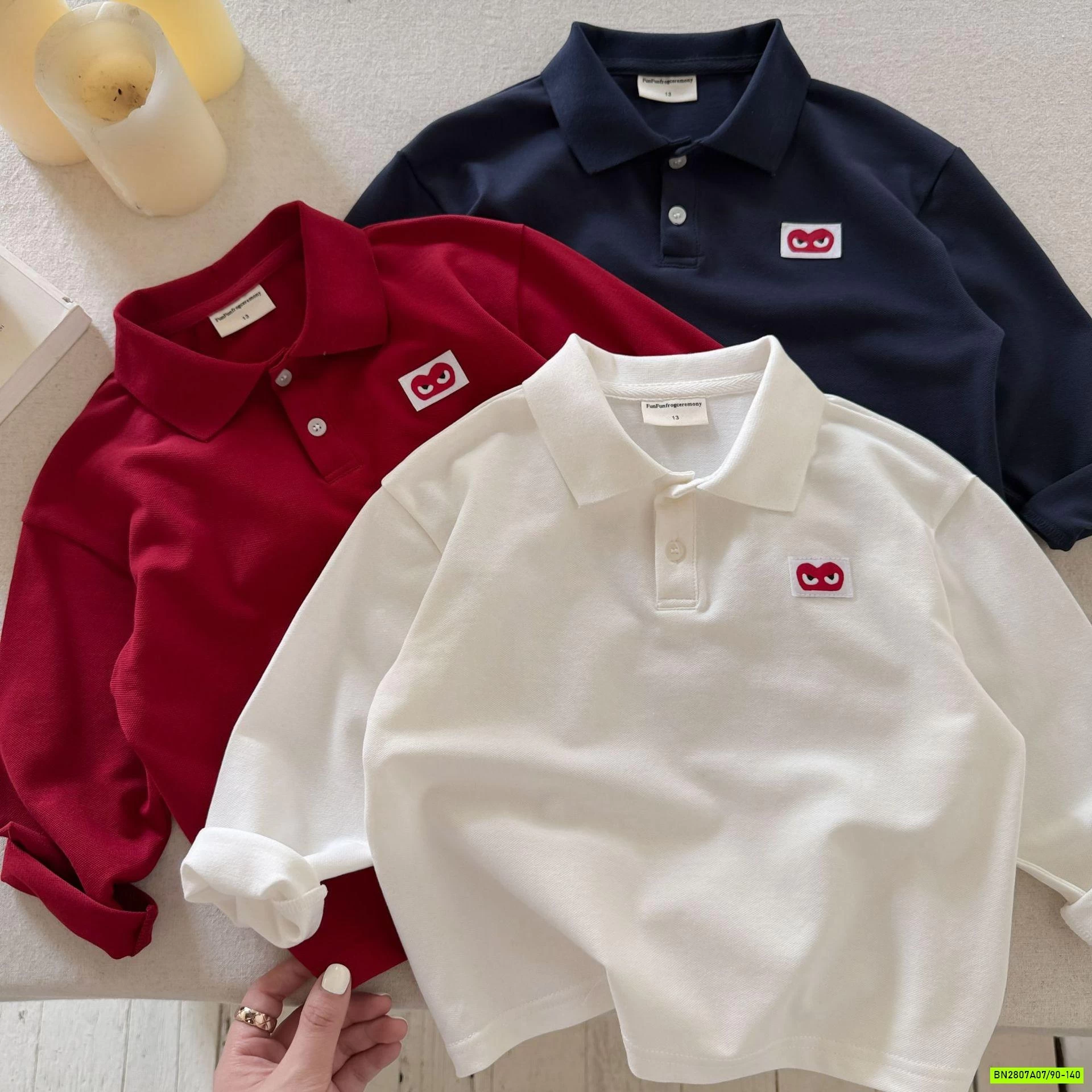 POLO TRƠN MÀU LOGO TRÁI TIM MMGGBABY