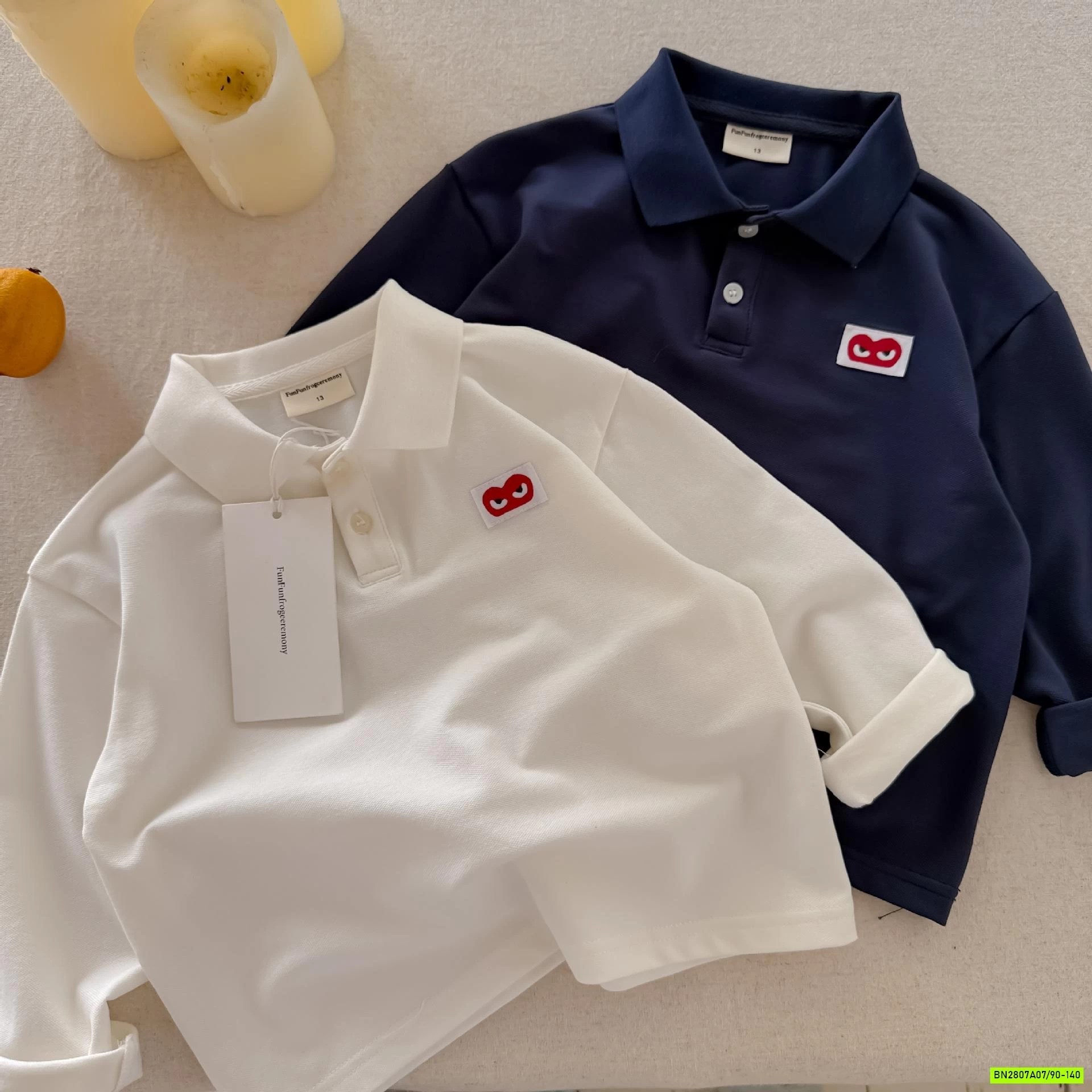 POLO TRƠN MÀU LOGO TRÁI TIM MMGGBABY