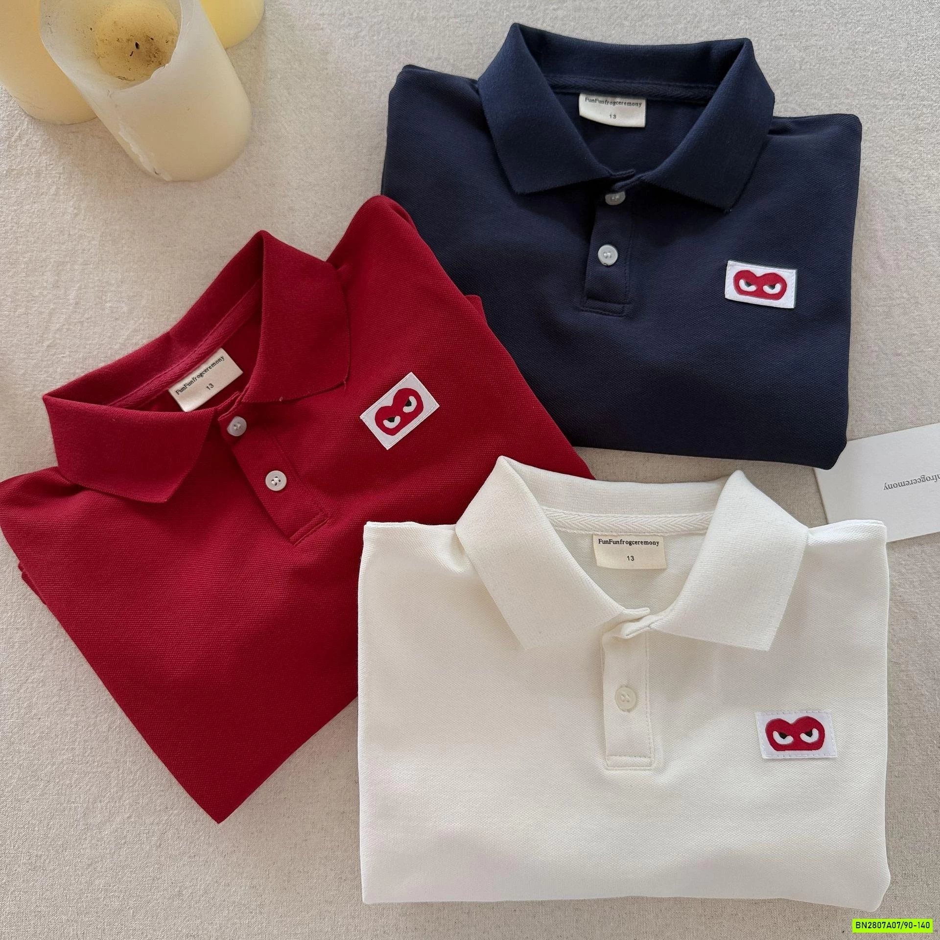 POLO TRƠN MÀU LOGO TRÁI TIM MMGGBABY