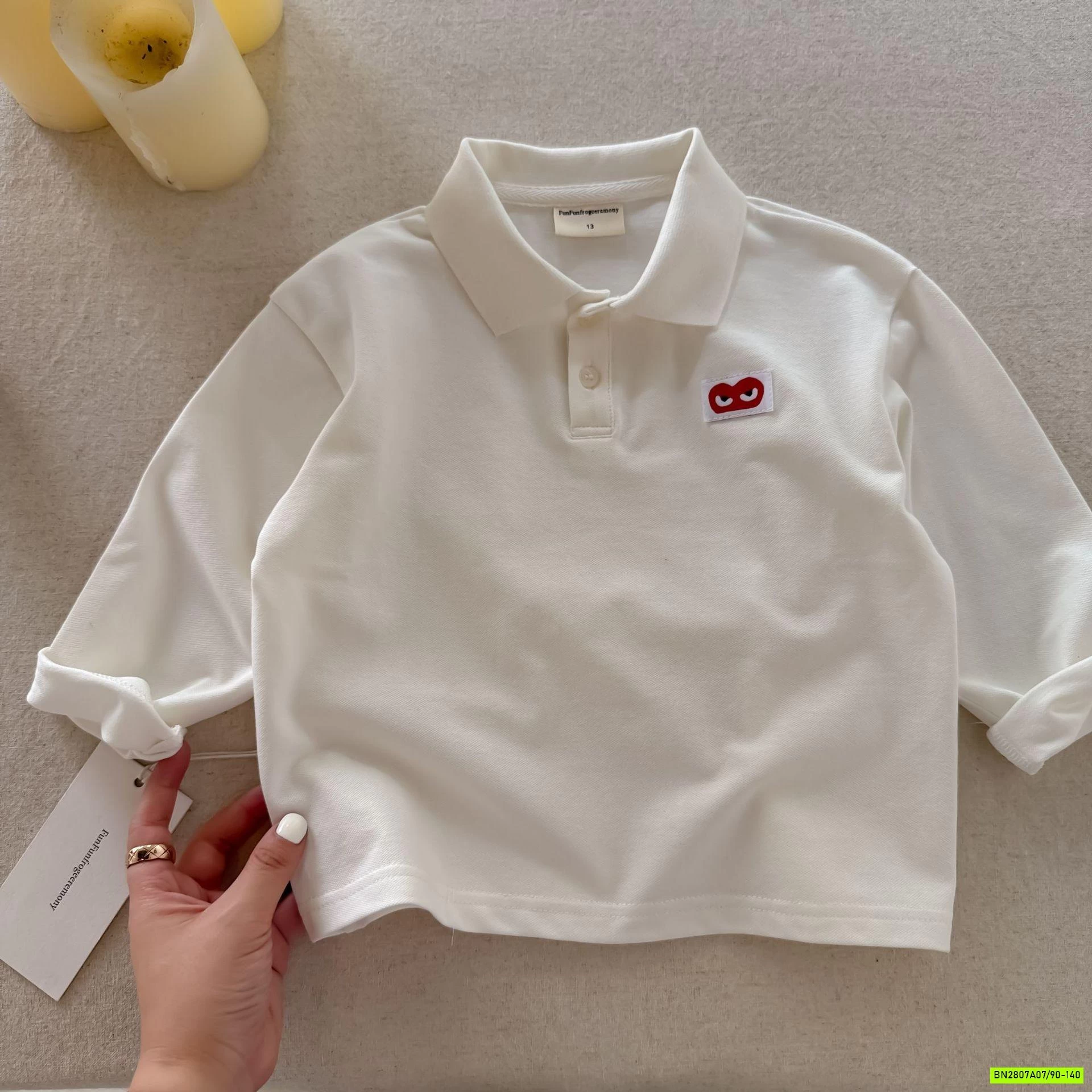 POLO TRƠN MÀU LOGO TRÁI TIM MMGGBABY