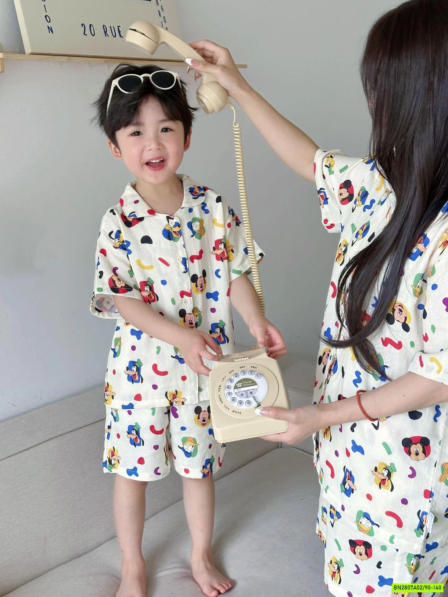 PIZAMA ĐŨI NGẮN TAY MẸ BÉ