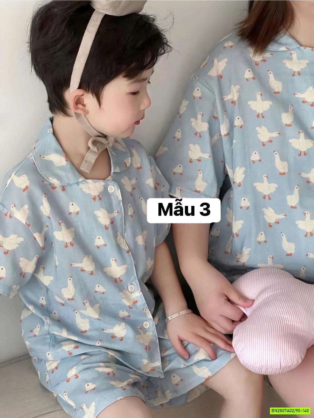 PIZAMA ĐŨI NGẮN TAY MẸ BÉ