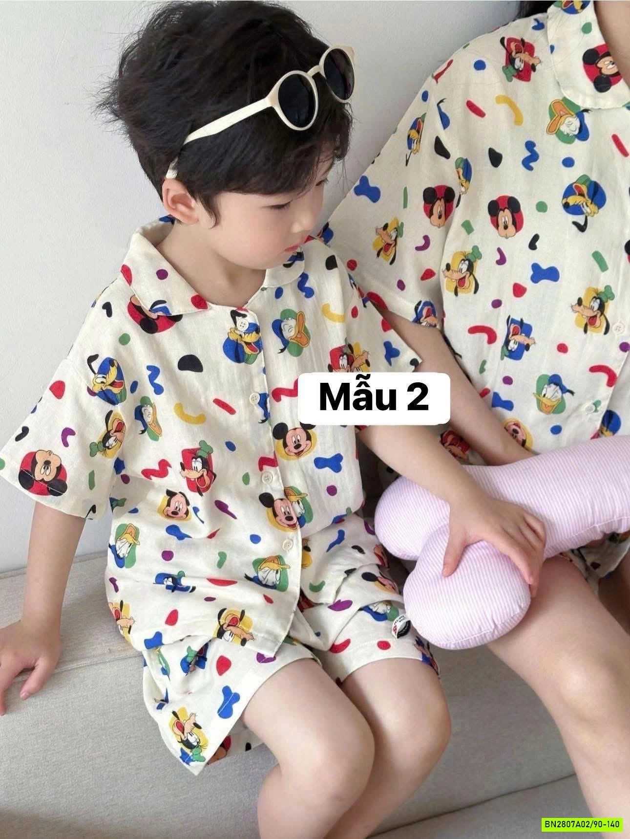 PIZAMA ĐŨI NGẮN TAY MẸ BÉ