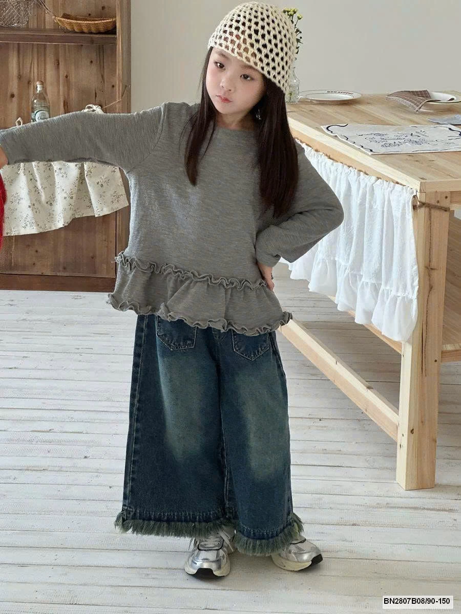 Áo thun dáng rộng bèo nhún phong cách hàn quốc