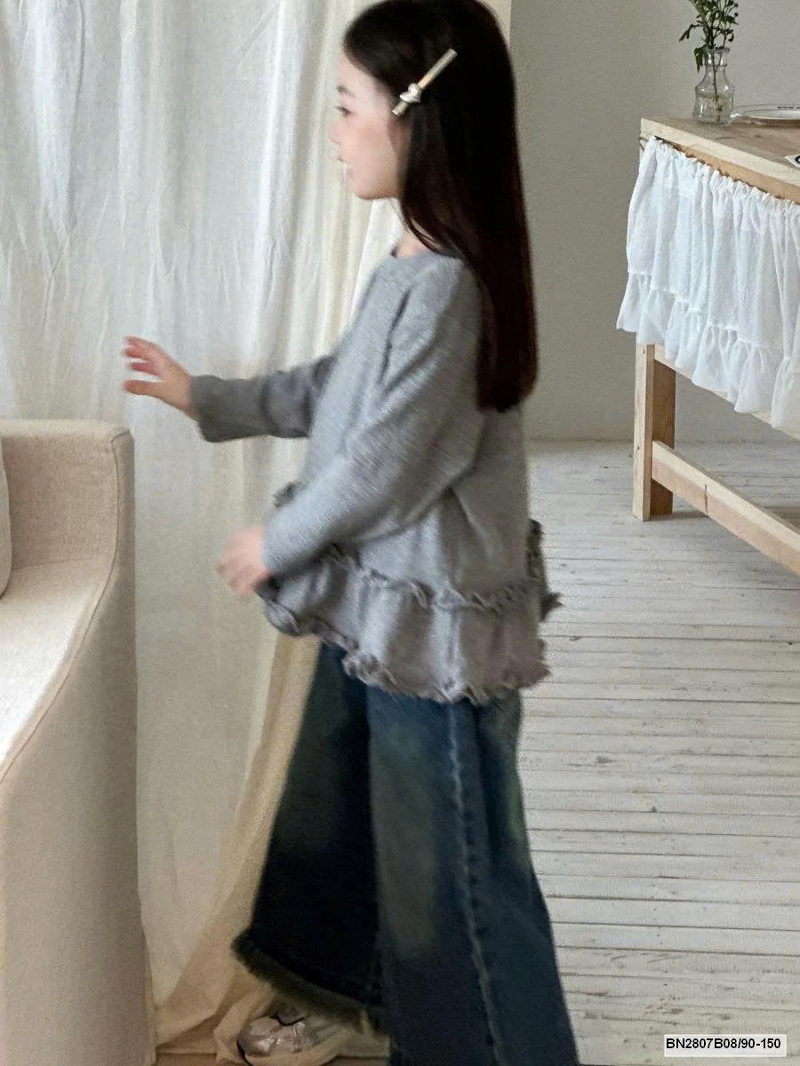 Áo thun dáng rộng bèo nhún phong cách hàn quốc