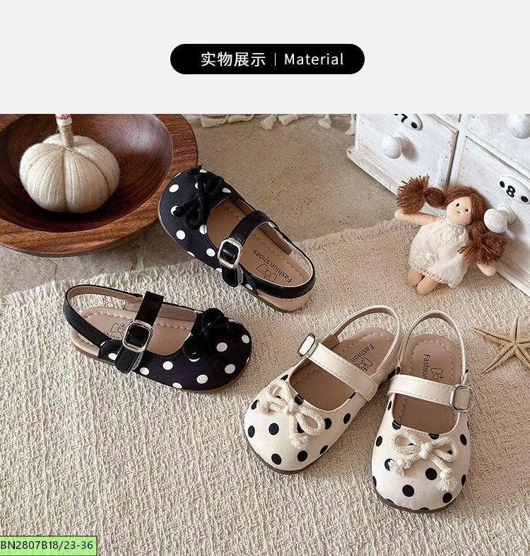 GIÀY CHẤM BI NƠ HỞ GÓT