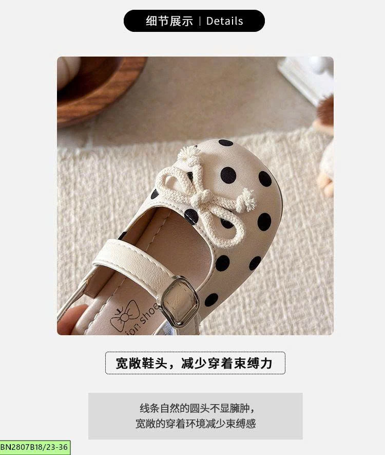 GIÀY CHẤM BI NƠ HỞ GÓT
