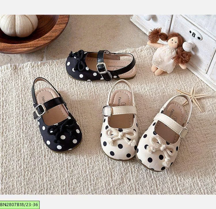 GIÀY CHẤM BI NƠ HỞ GÓT