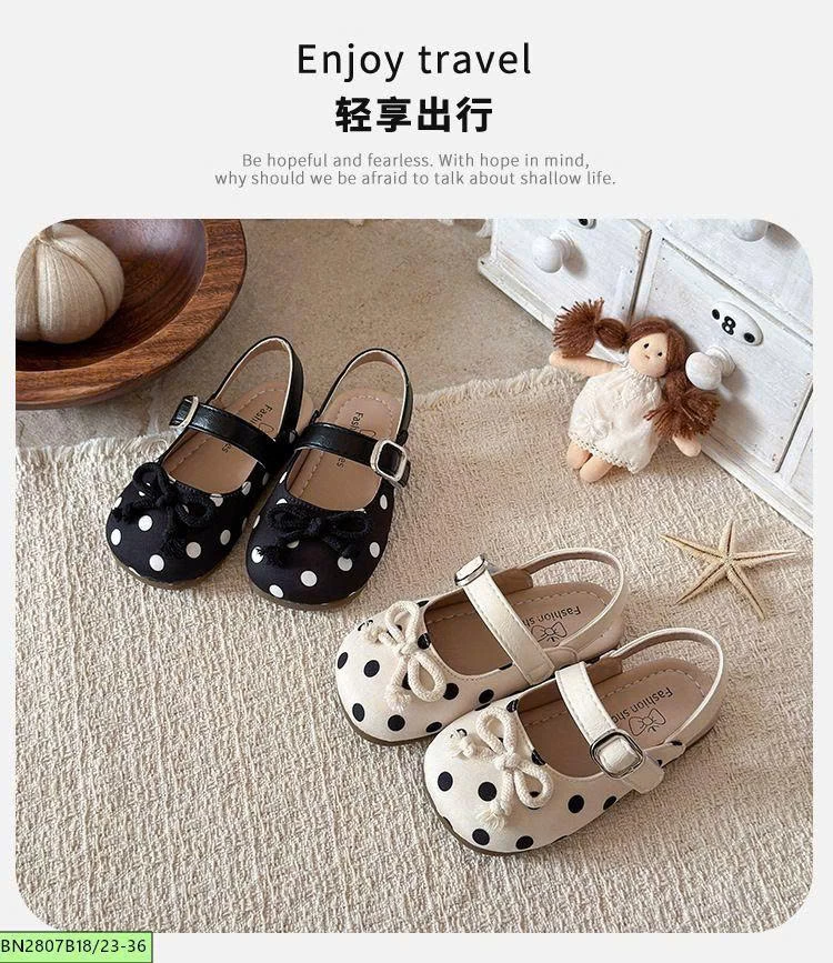 GIÀY CHẤM BI NƠ HỞ GÓT