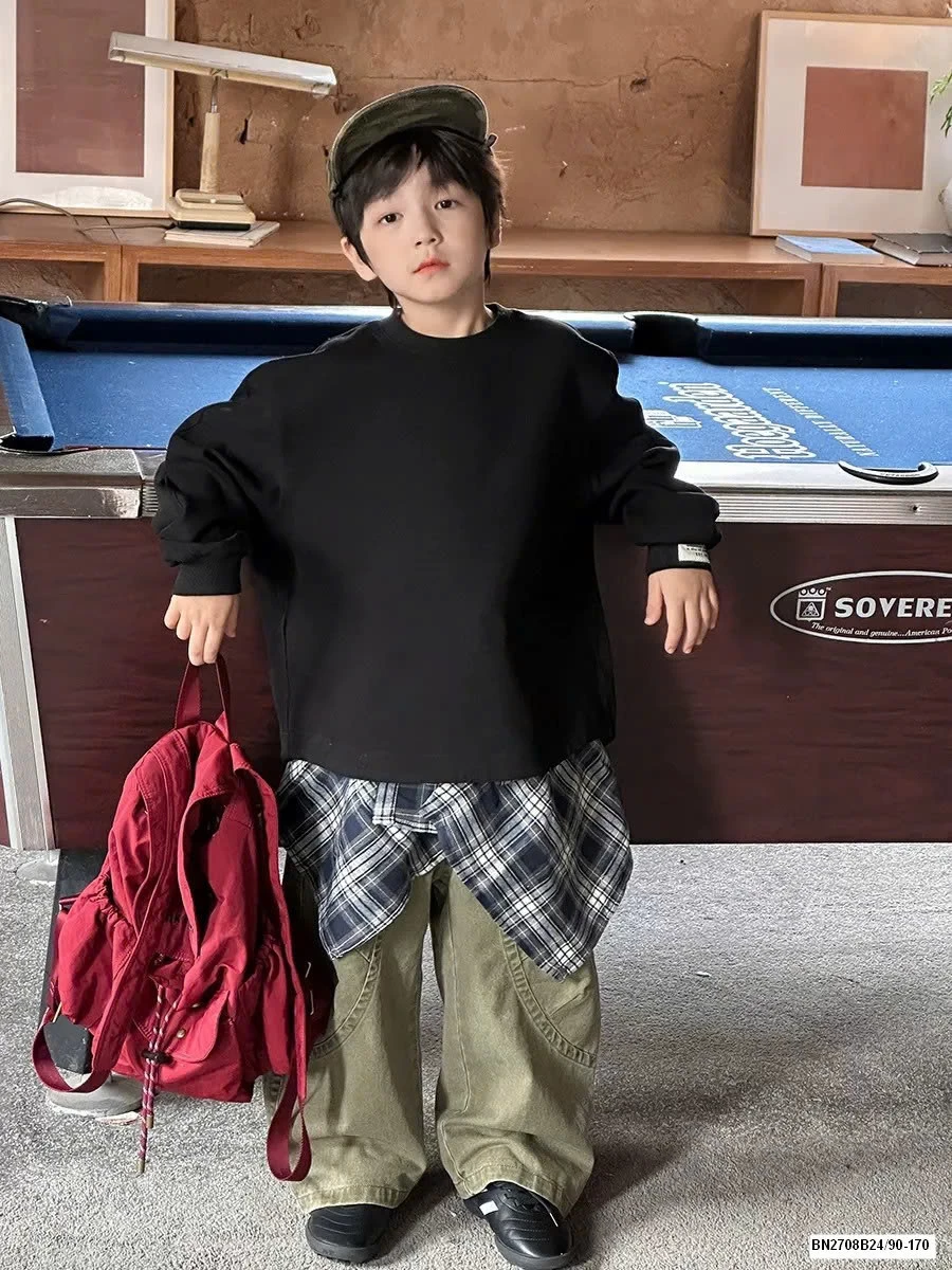 ÁO NỈ DÁNG OVERSIZE CHO BÉ AMBB 25F148