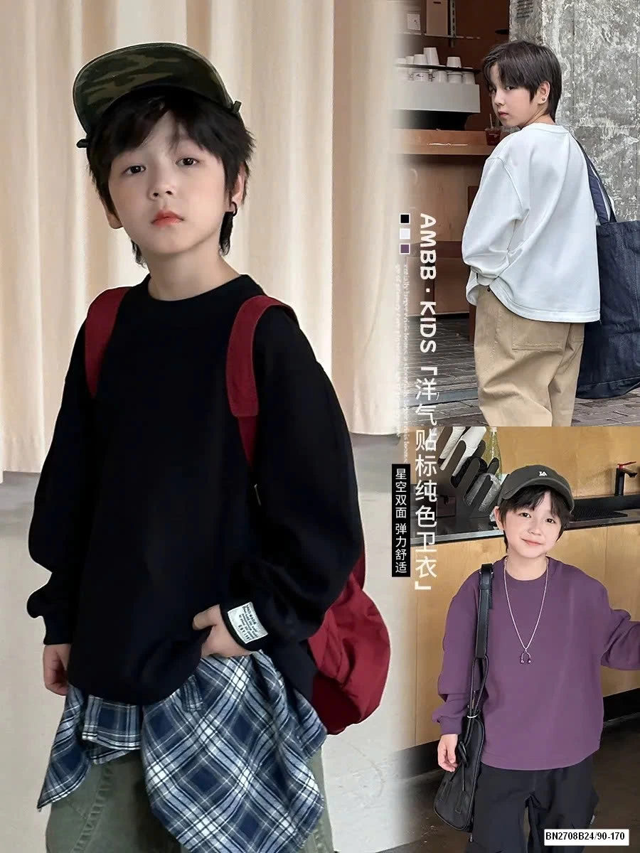 ÁO NỈ DÁNG OVERSIZE CHO BÉ AMBB 25F148