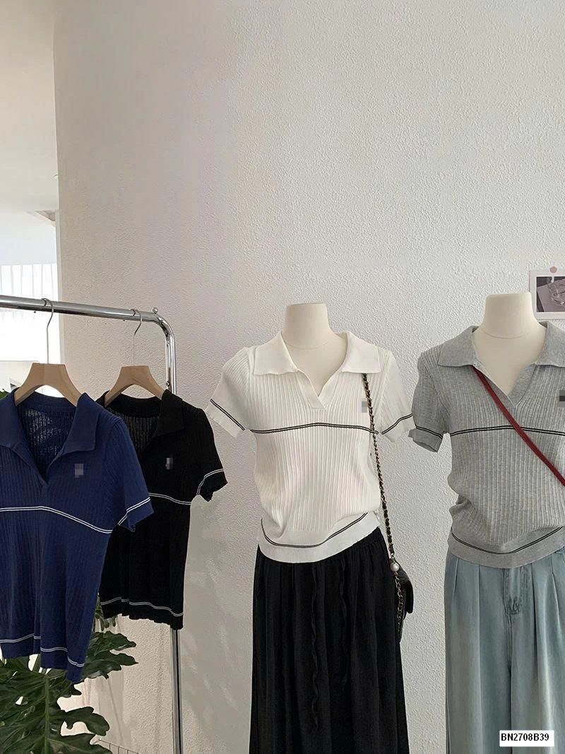 ÁO LEN NGẮN TAY CỔ V