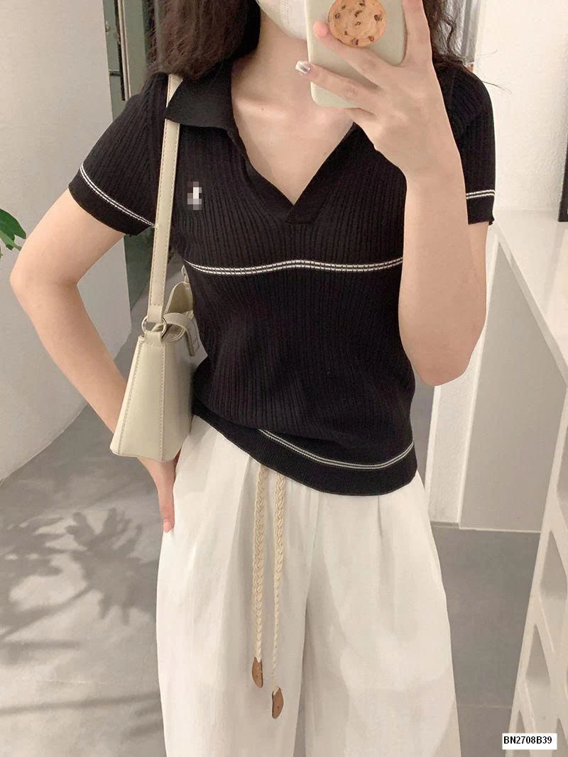 ÁO LEN NGẮN TAY CỔ V