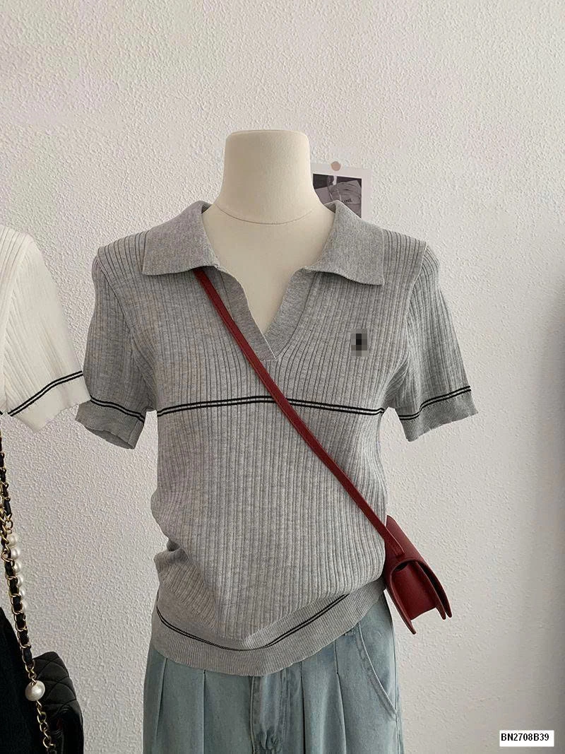 ÁO LEN NGẮN TAY CỔ V