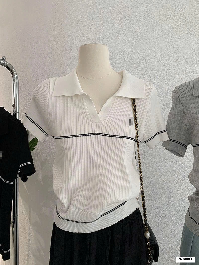 ÁO LEN NGẮN TAY CỔ V