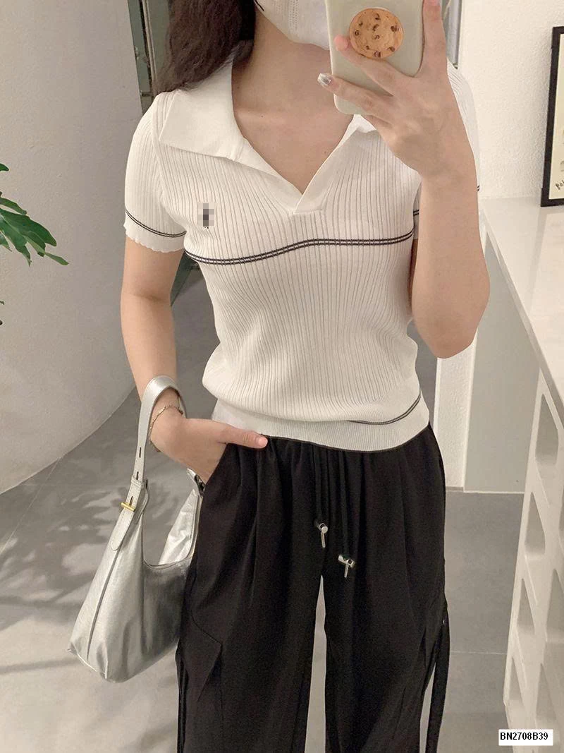 ÁO LEN NGẮN TAY CỔ V