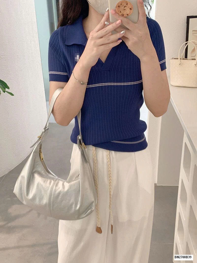 ÁO LEN NGẮN TAY CỔ V