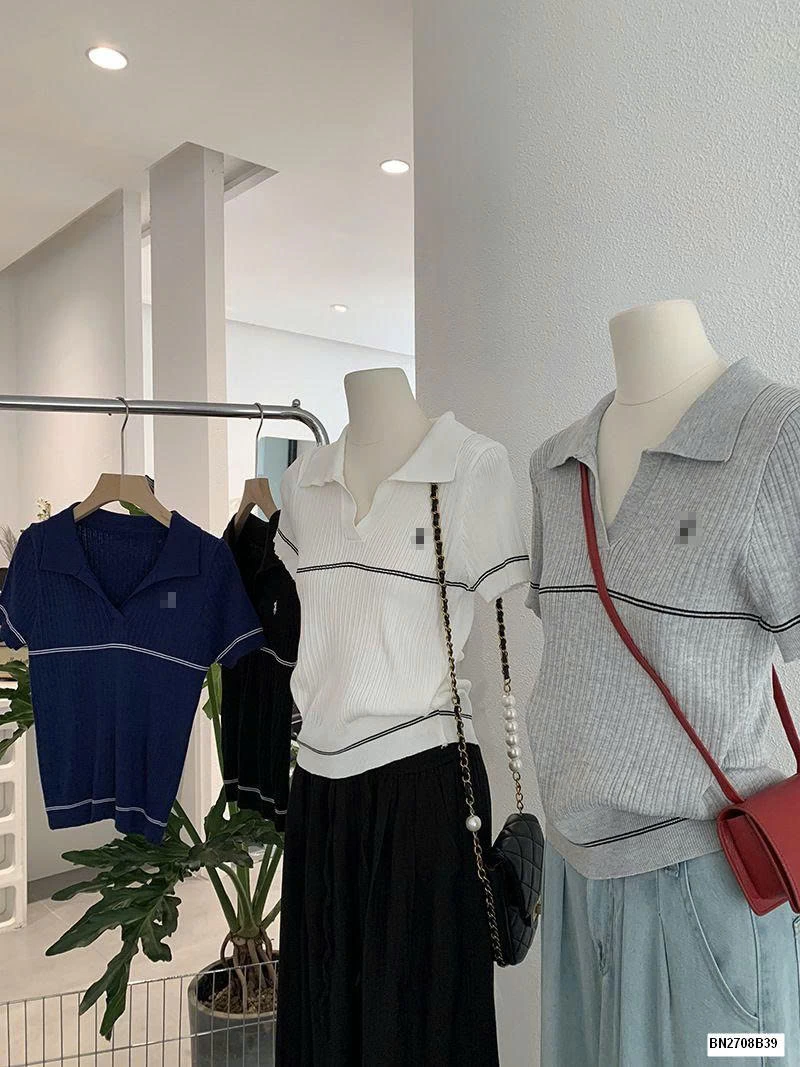 ÁO LEN NGẮN TAY CỔ V