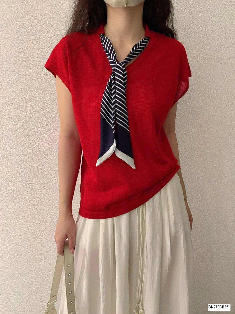 ÁO THUN LƯỚI  TAY HẾN LIỀN KHĂN