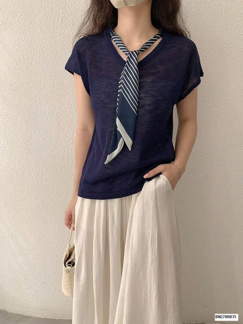 ÁO THUN LƯỚI  TAY HẾN LIỀN KHĂN