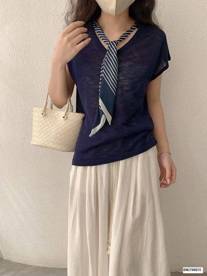 ÁO THUN LƯỚI  TAY HẾN LIỀN KHĂN