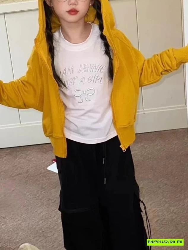 KHOÁC COTTON VÀNG LIỀN MŨ