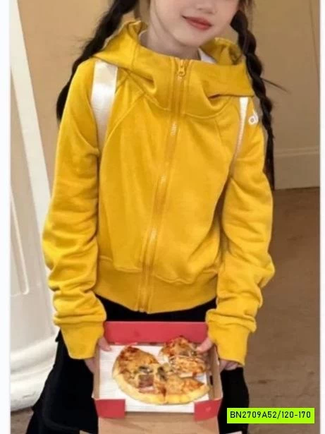 KHOÁC COTTON VÀNG LIỀN MŨ