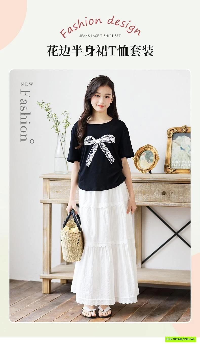 ÁO THUN NƠ MIX CV DÁNG DÀI