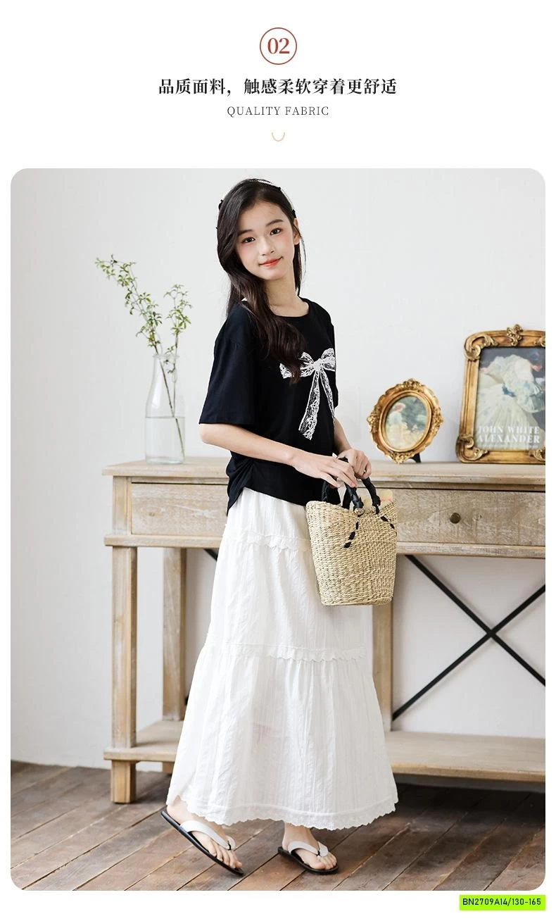 ÁO THUN NƠ MIX CV DÁNG DÀI