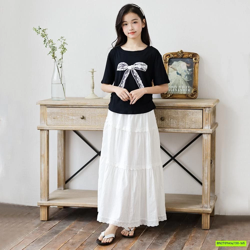 ÁO THUN NƠ MIX CV DÁNG DÀI