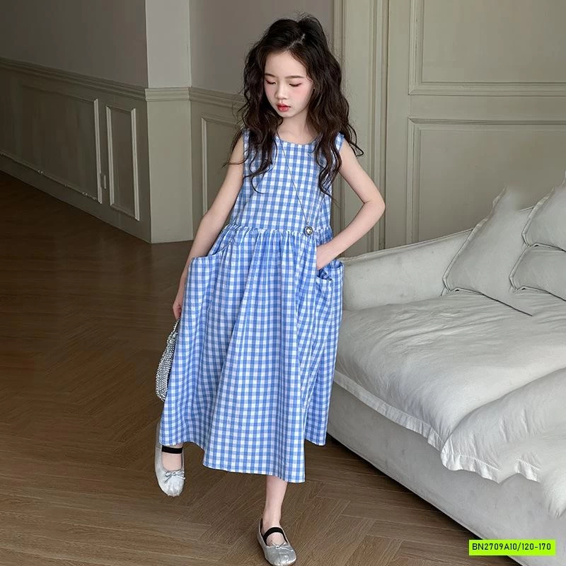 ĐẦM THÔ BABYDOLL CARO XANH