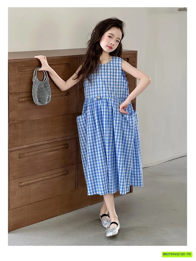 ĐẦM THÔ BABYDOLL CARO XANH