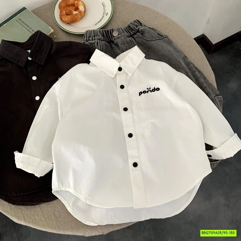 SƠ MI ĐUÔI TÔM THÊU CHỮ