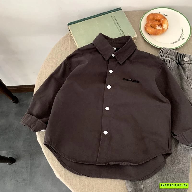 SƠ MI ĐUÔI TÔM THÊU CHỮ