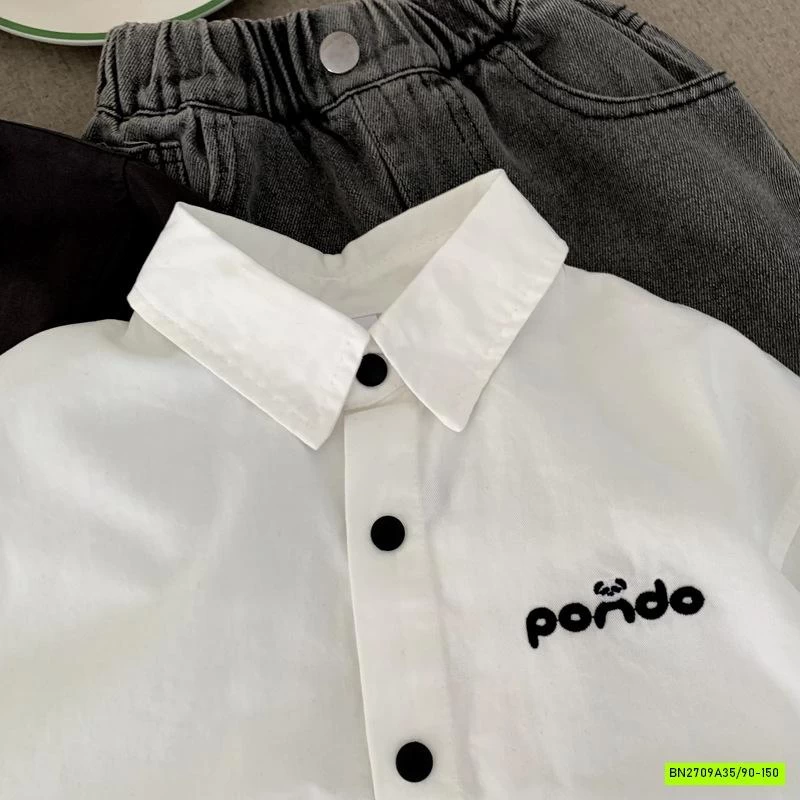 SƠ MI ĐUÔI TÔM THÊU CHỮ