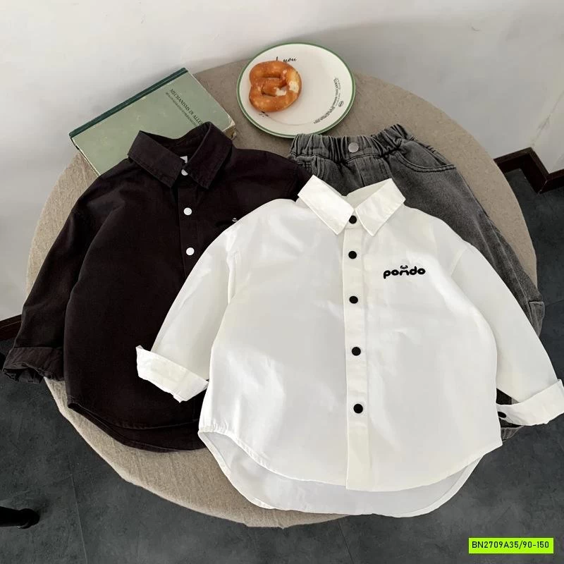 SƠ MI ĐUÔI TÔM THÊU CHỮ