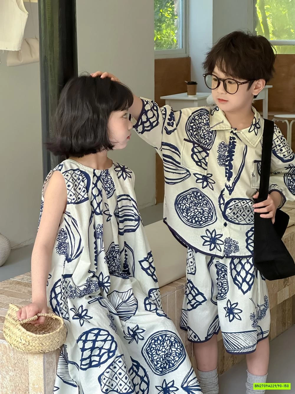 COUPLE SƠ MI HỌA TIẾT KUMAIKIDS