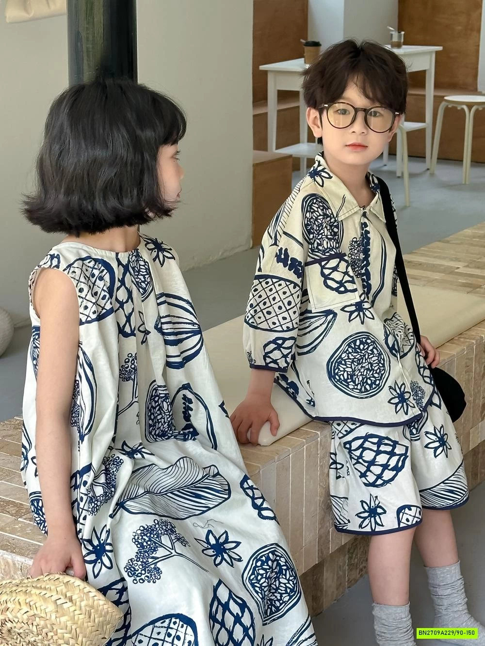 COUPLE SƠ MI HỌA TIẾT KUMAIKIDS