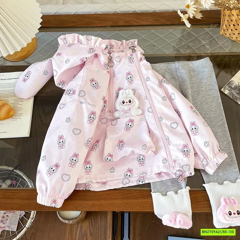 KHOÁC GIÓ LABUBU HỒNG