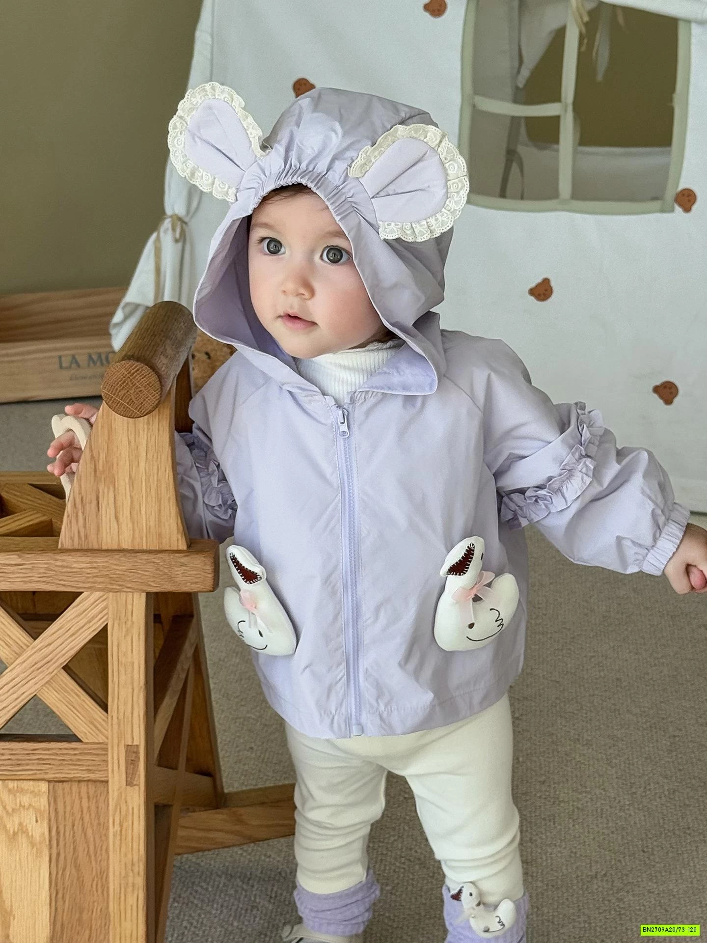 KHOÁC GIÓ GẮN VỊT TAI THỎ SZ NHÍ