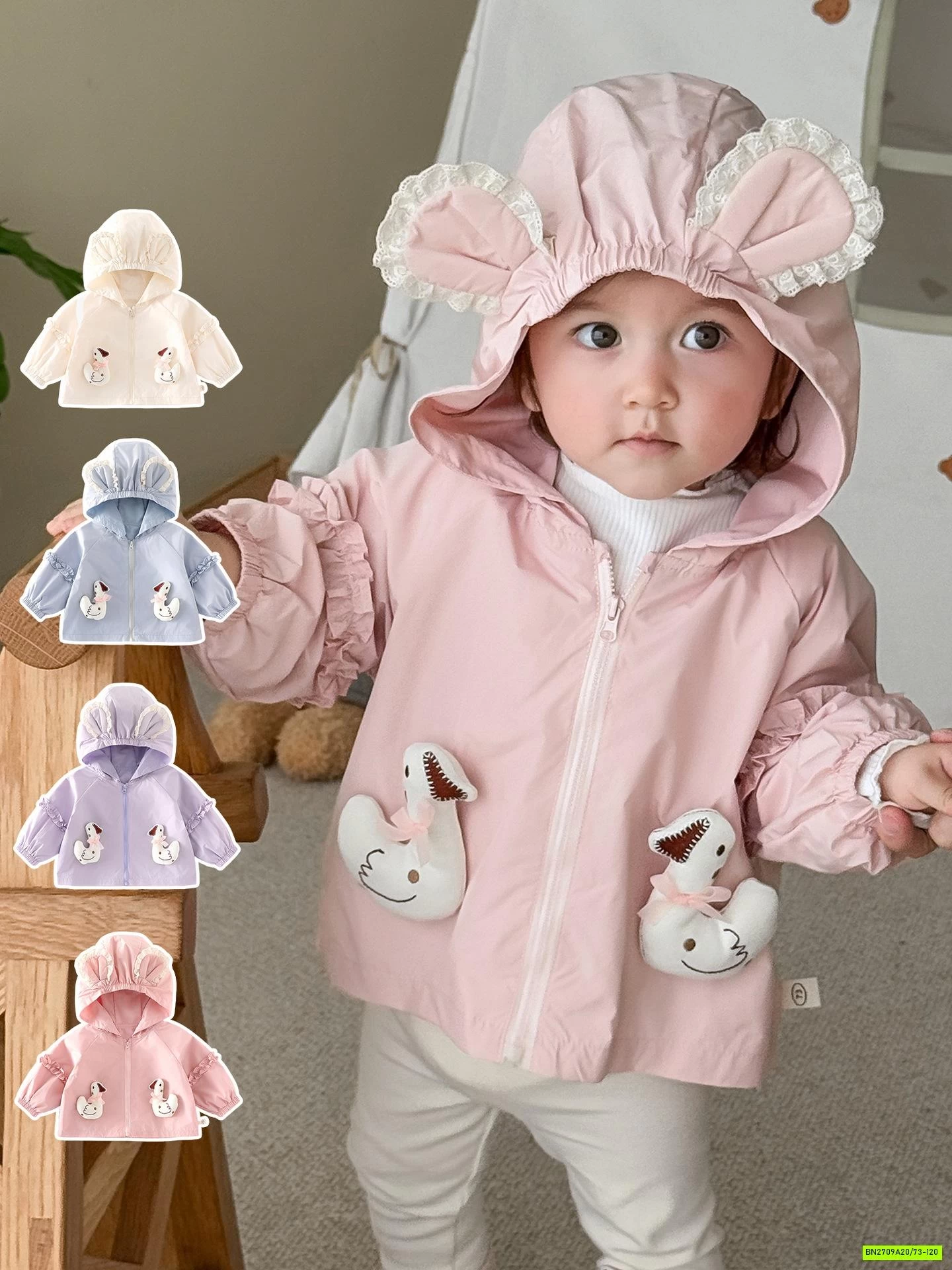 KHOÁC GIÓ GẮN VỊT TAI THỎ SZ NHÍ