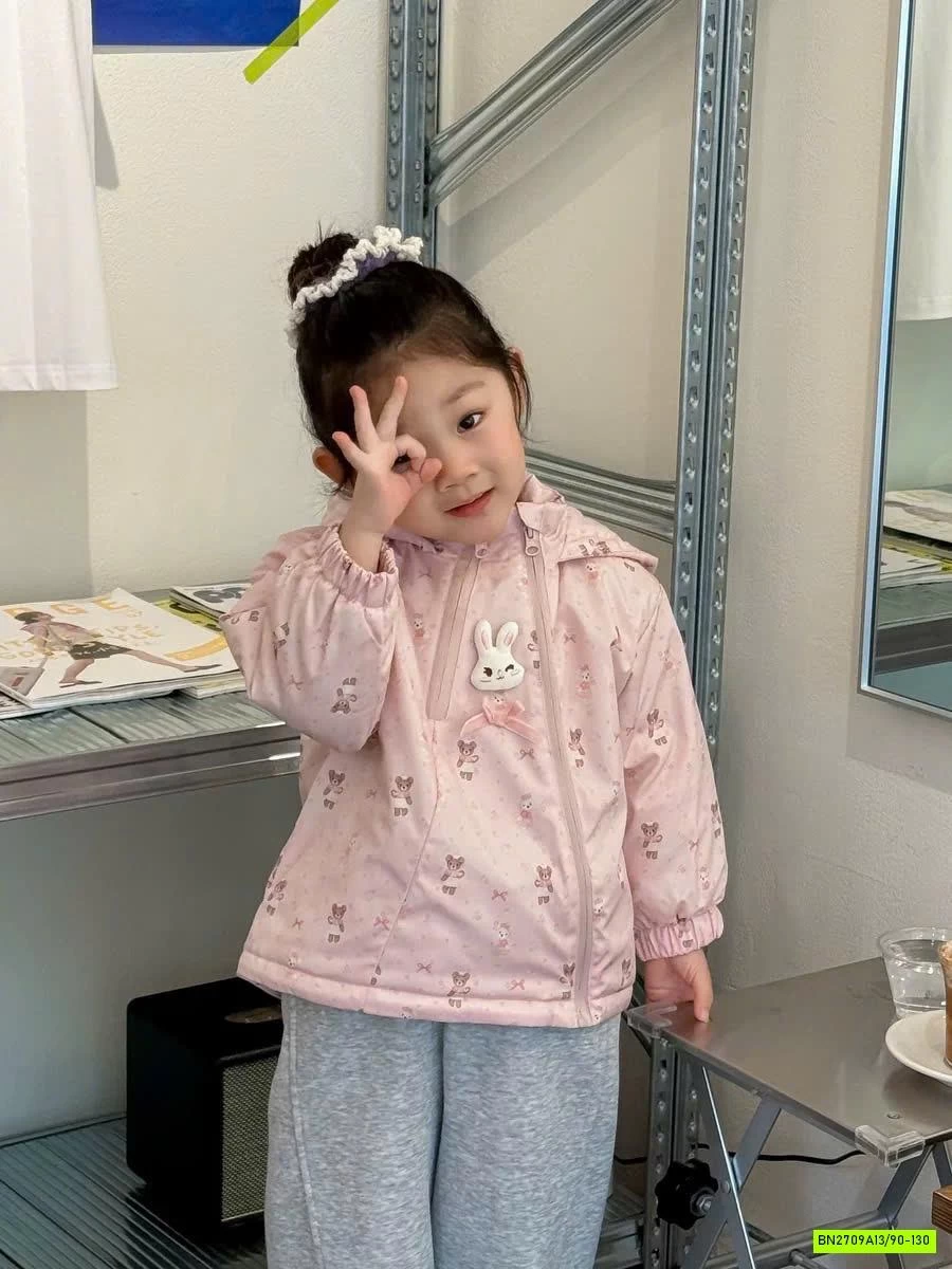 KHOÁC GIÓ TRẦN TRÁM THỎ HỒNG