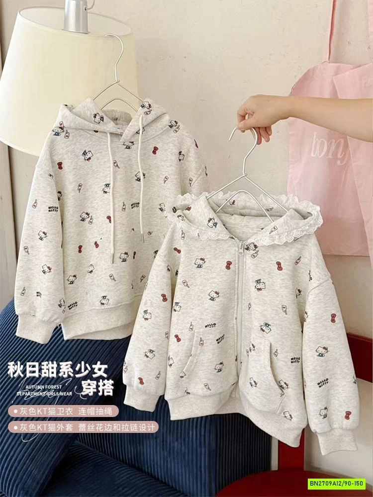 BỘ ĐÔI HODIE KHOÁC KITTY SIÊU DỄ THƯƠNG