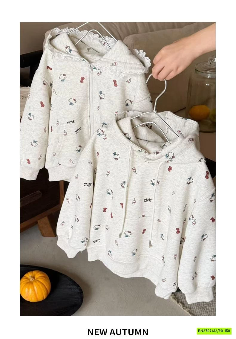 BỘ ĐÔI HODIE KHOÁC KITTY SIÊU DỄ THƯƠNG