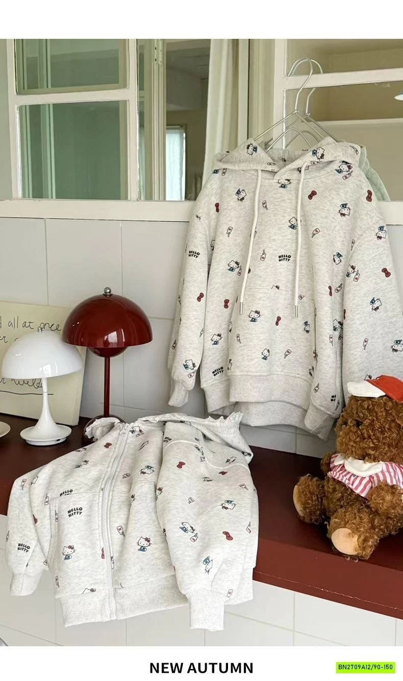 BỘ ĐÔI HODIE KHOÁC KITTY SIÊU DỄ THƯƠNG