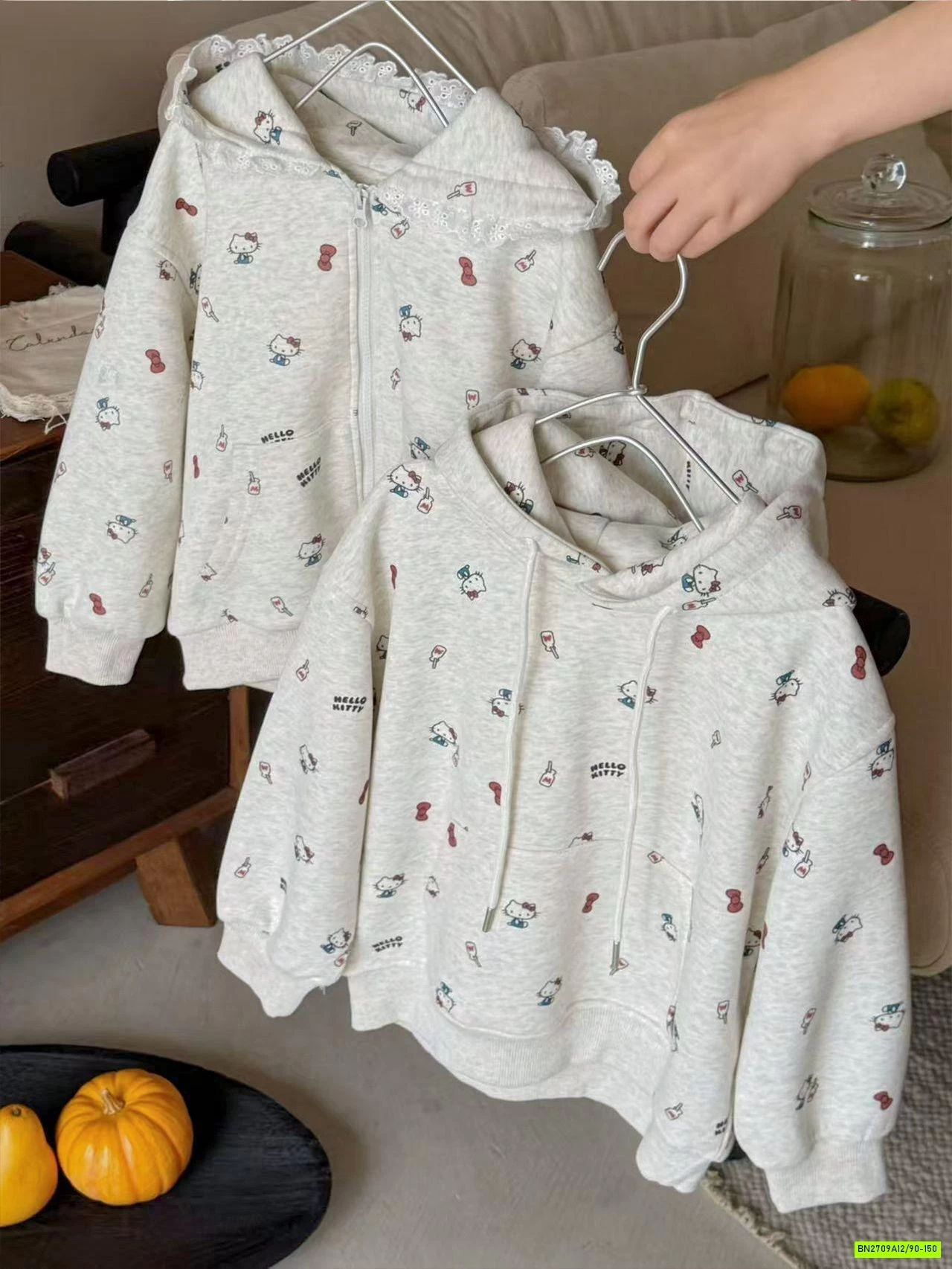 BỘ ĐÔI HODIE KHOÁC KITTY SIÊU DỄ THƯƠNG