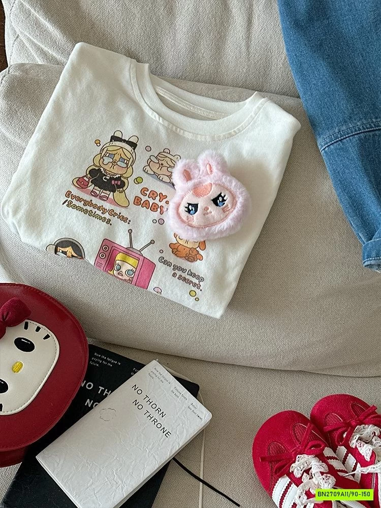 ÁO LABUBU GIẢ 2 LỚP TAY KẺ