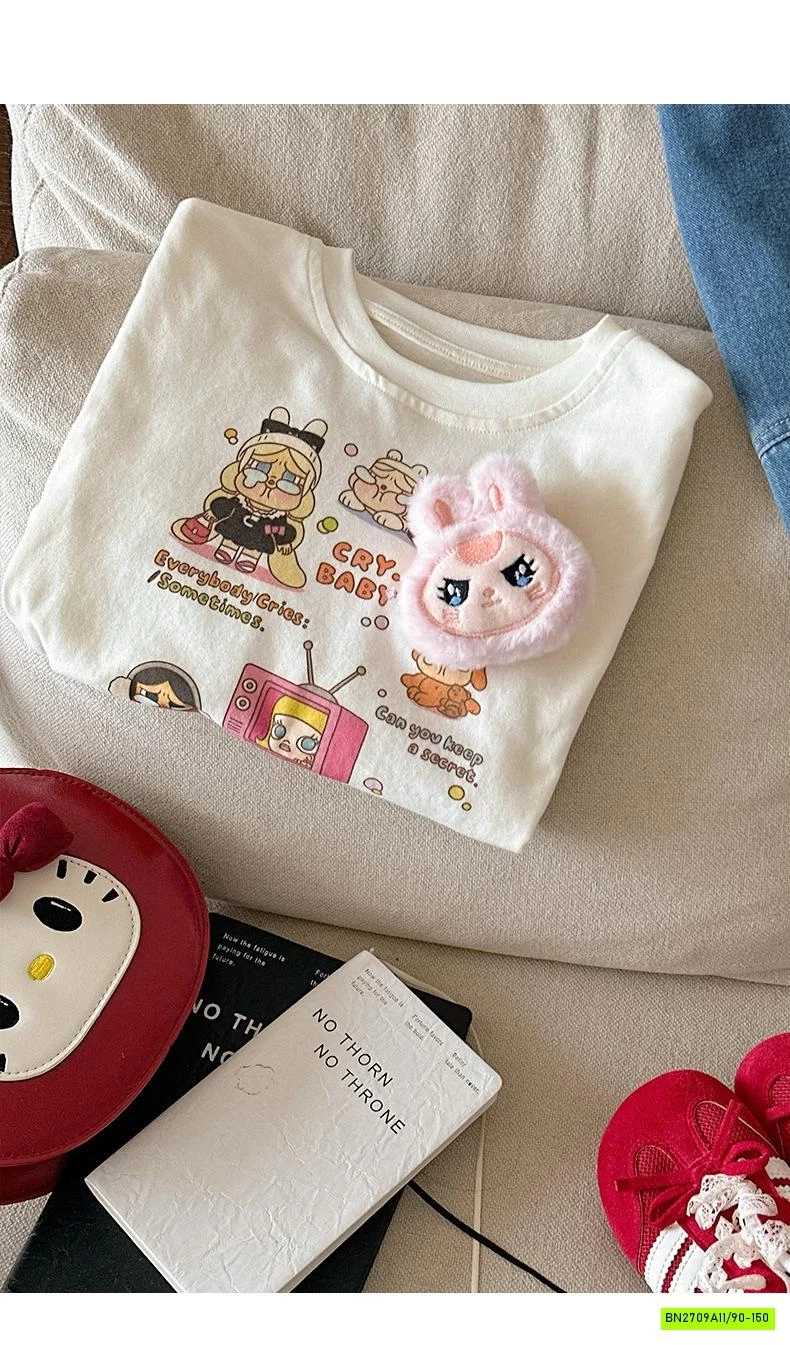 ÁO LABUBU GIẢ 2 LỚP TAY KẺ